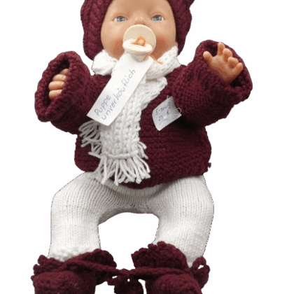 Bordeaux Kuschel-Set Puppe