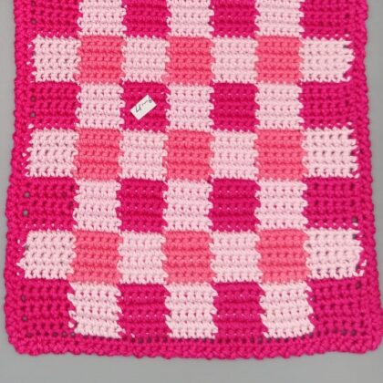 Topflappen "Pinkes Schachbrett"